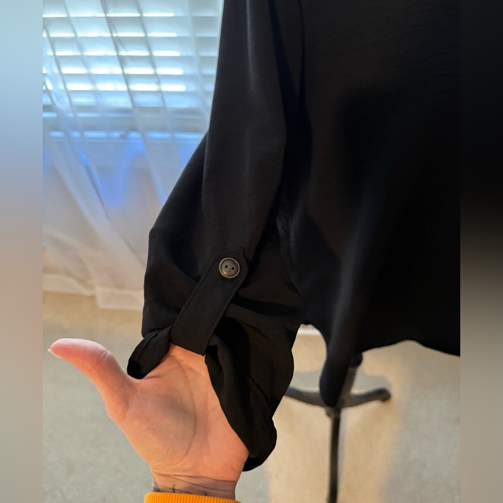 Maurices Elegant Black V-Neck Blouse - Picture 2 of 3